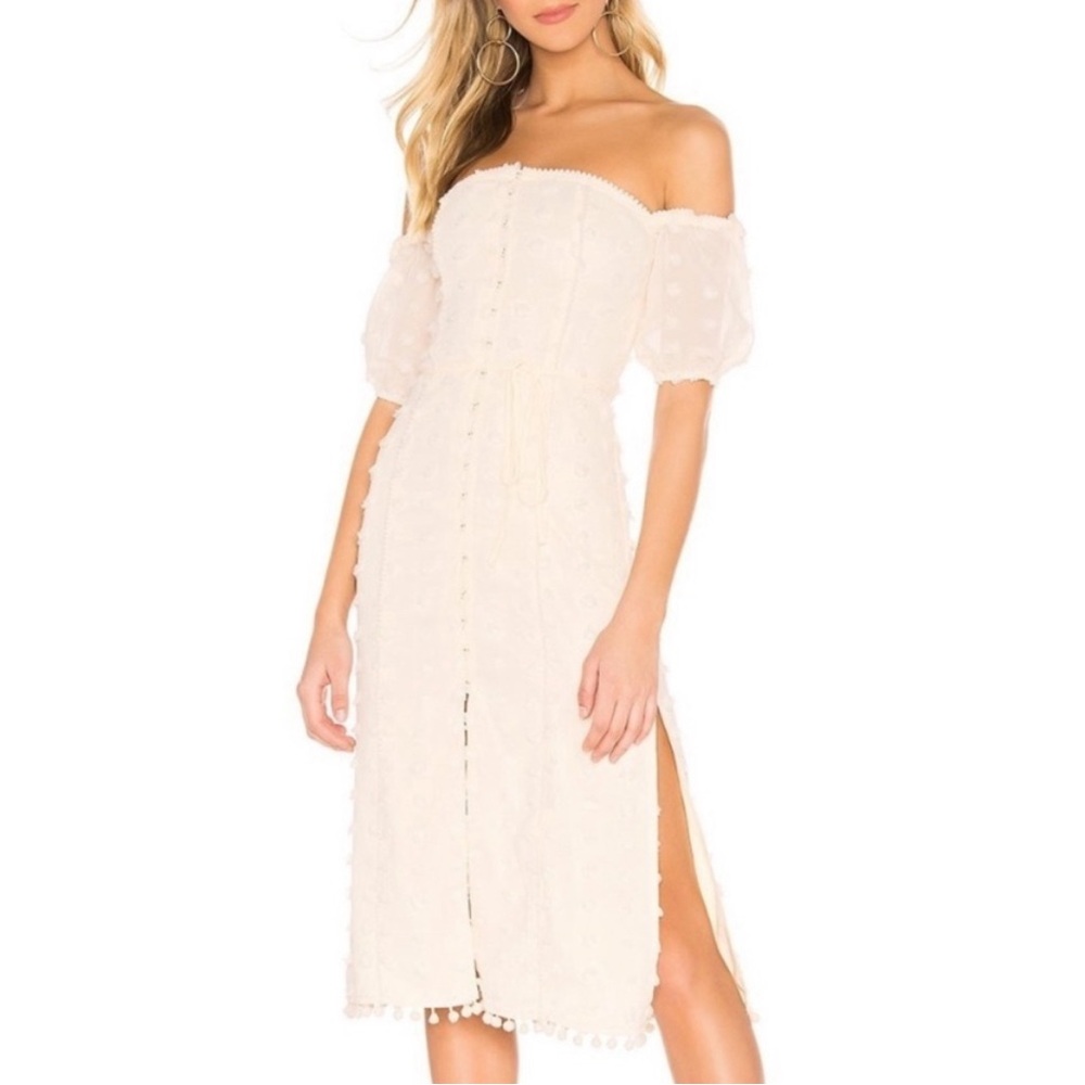 Tularosa Lori off shoulder ivory boho dress